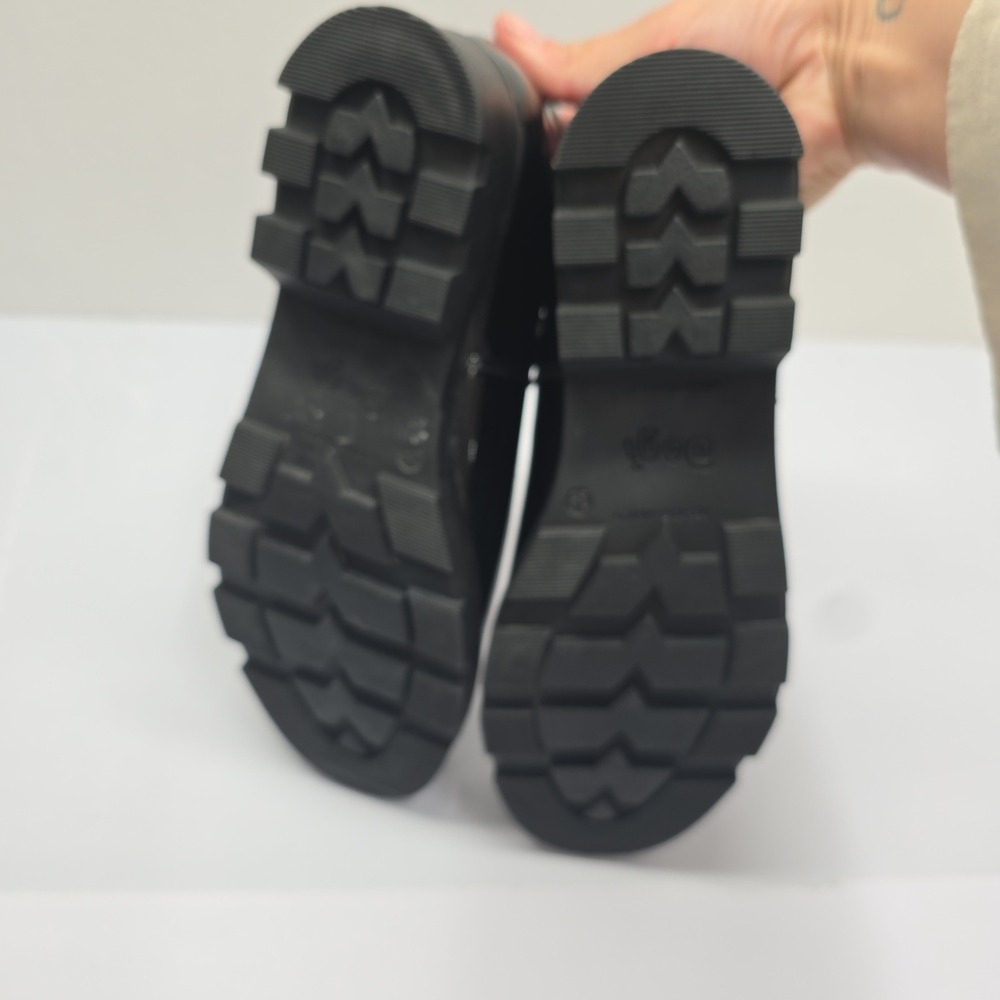Dogi Black Patent Leather Chunky Lug Sole Mary Jane Shoes Womens Size 39 8.5 - Picture 6 of 7